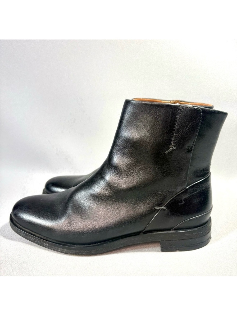 Franco Sarto Mist Black Leather Classic Ankle Boots